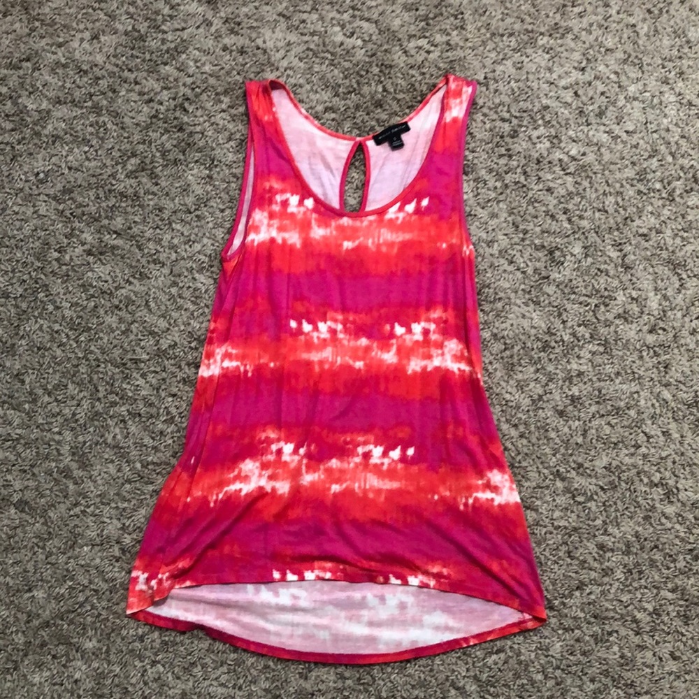 Pink, orange, and white tank top